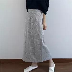 빅사이즈 210 체크패턴롱트임스커트 DCRN459