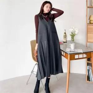 빅사이즈 212 브이주름나시원피스 DBNK714