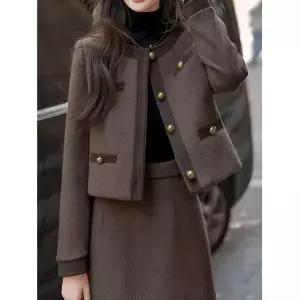 예쎄 2종SET 모직 자켓+트임 밴딩 스커트 세트 S5WSE008A