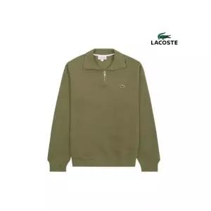 라코스테 남녀공용 반집업 코튼 스웨트셔츠 SH1927 카키