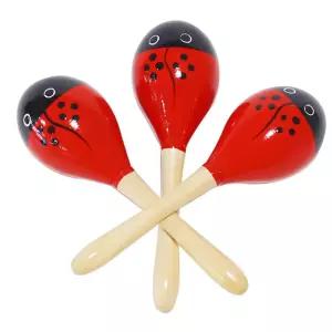 잡기편한 손잡이 악기 원목마라카스 3종 소근육발달 아기선물 어린이집악기 홈스쿨링 EQ