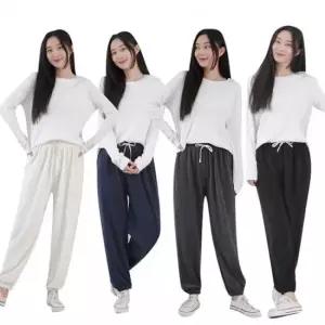 bns 여성 극세사 조거 팬츠 잠옷 바지 무지 컬러 스판 여자 수면 파자마 조거팬츠 밴딩바지