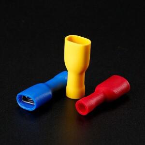 10/100PCS 와이어 커넥터 키트 남성 여성 절연 전기 압착 배선 케이블 플러그 스페이드 버트 링