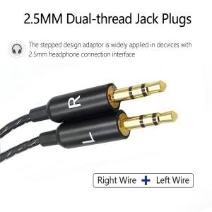 솔리퍼블릭 마스터 트랙스 HD V8 V10 V12 X3호환  2.5MM to 듀얼 남 마이크 볼륨 조절 헤드폰  케이블 코드