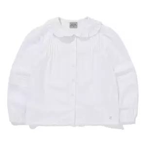 빈1 BA14BL01WT 화이트 프릴 카라 블라우스