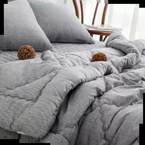 사계절 가을 차렵이불 이불패드세트 퀸 Q 그레이