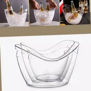 투명 캠핑 아이스 버킷 샴페인 와인 아이스 버킷 보냉 대용량