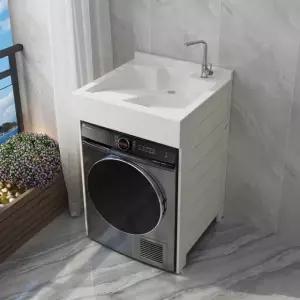 세탁기 싱크대 빌트인 탕비실 씽크대 빨래 공간 좌측 베란다 세탁실