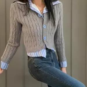 /신상오픈런 여성 클래식 스트라이프 셔츠 원피스 니트 단추