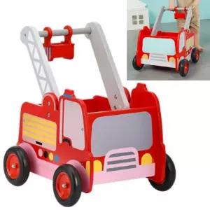 돌아기 신체 균형발달 원목 소방차 걸음마 장난감 신체균형발달 걸음마연습 소근육발달