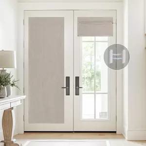 StangH 내추럴 리넨 로만 쉐이드 포 도어 마그네틱 트가 있는 무선 100 암막 프렌치 거실 사무실용 간편한