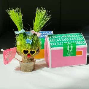 잔디인형 키우기 잔디 만들기 키트 [세트 반려 식물 인형 화분 꾸미기 재배키트 토피어리 재료 자연관찰]