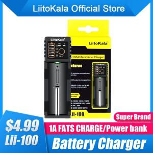 LiitoKala Lii-100B Lii-100 18650 배터리 충전기 26650 16340 RCR123 14500 LiFePO4 1.2V Ni-MH 스마트 충