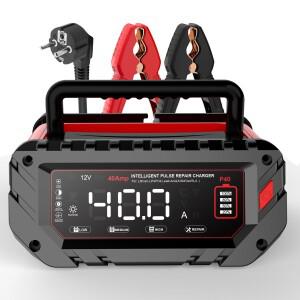 HTRC 40A 자동차 배터리 충전기 6V 12V 24V 리튬 LiFePO4 납산 AGM GEL 배터리용 9단계 자동차 오토바이 충