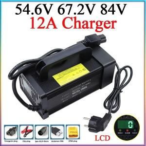 54.6V 67.2V 84V 12A 리튬 배터리 충전기 알루미늄 쉘 (13S 16S 20S 48V 60V 72V 전기 오토바이 삼륜차 셀