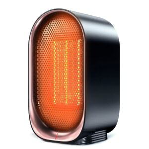 스페이스 히터, 실내용 휴대용 소형 과열 및 팁 오버 방지 기능이 있는 전기 책상 홈 오피스 작업 공간용 미니 개인용 블랙