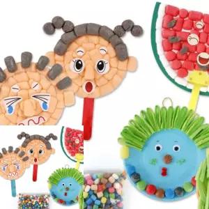 MF100 플레이콘 QR영상키트 B1 7세이상 엄마랑만들기 유아부채만들기 표정놀이