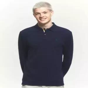 [국내백화점] 헤지스 [24FW] [스테디셀러] 네이비 단색 면혼방 긴팔카라티셔츠 WHTS4D431N2