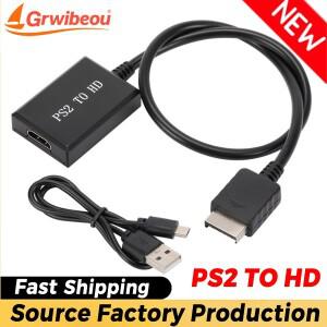 Grwibeou 플스호환-HDMI 호환 1080P 풀 HD 어댑터(3.5mm 오디오 출력 포함)는 480i/480p/576i 및  플스호환