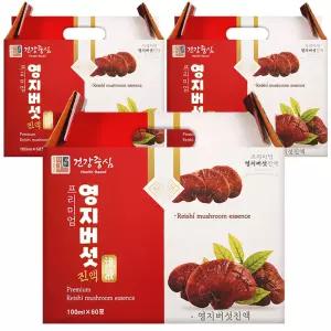 건강중심 국산 영지버섯즙 100ml 60포 (3박스) 진액 엑기스