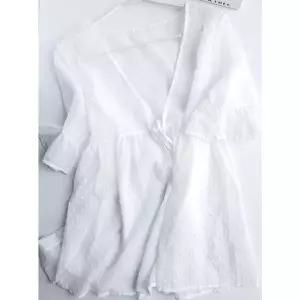 여름 자외선차단 커버업 반팔 시스루 레이스 비치가디건