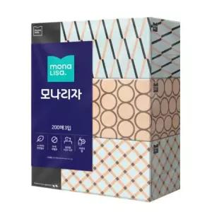 부드러운 각 미용 모나리자 모나리자각 200매 3입 사각 화장 티슈