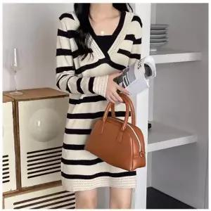 [오노마] ONM 단가라원피스 베이지 단가라 블랙 원피스 펀칭 (S12075282)