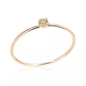 [비앤비골드] 14K 로즈컷 큐빅 탄생석 2mm 8월 페리도트 반지 NPR29785