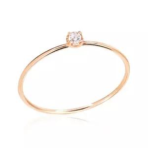 [비앤비골드] 14K 로즈컷 큐빅 탄생석 2mm 4월 큐빅 반지 NPR29781