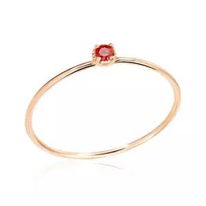 [비앤비골드] 14K 로즈컷 큐빅 탄생석 2mm 1월 가넷 텐션링 반지 NPR29778