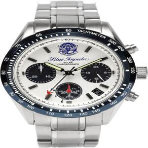 블루 임펄스 손목시계 맨즈 솔라 크로노그래프 일본제 공식 엠블럼 제품 화이트 BIWP001-WH