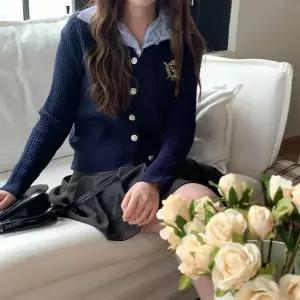 [하프클럽/]여성 남방 와펜자수 롱슬리브 일체형 가디건