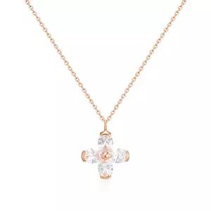 [비앤비골드] 18K 블루메 플로럴 에센스 큐빅 체인 목걸이 MNN41027