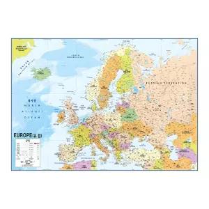 지도닷컴 코팅형 유럽 지도 소 110 x 78 cm + 세계지도 세트