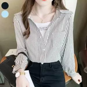 고품질 여자 여자셔츠 오버핏 프릴블라우스 쉬폰블라우스 봄 (WFJ49I5)