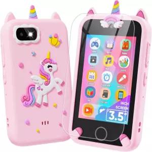 스마트폰 3.5인치 터치스크린 여자 장난감 6-8세 3세 듀얼 카메라 포함 4세 5세 7세 6세 8-10세 소녀