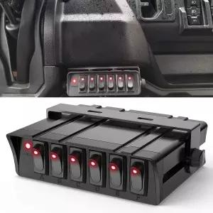 Nilight - 6 갱 로커 스위치 박스 SPST 토글 패널 12V 24V 20A 60A 최대 차량용 차량 보트 RV 캠핑카 SUV