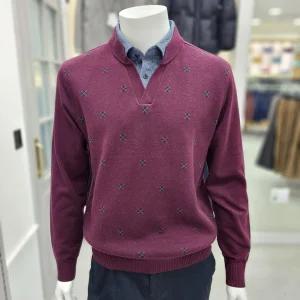 [인디안]셔츠 레이어드 패턴 니트 스웨터 MITBP4F821115_SH