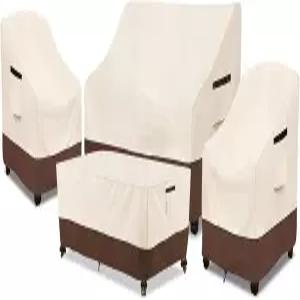 라일리티 파티오 가구 세트 커버 4개의 600D 헤비 듀티 100 방수 야외 핏 러브시트 의자 및 커피