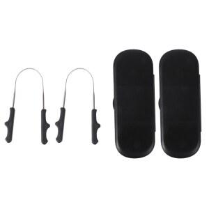 성인용 넓은 U자형 혀 클리너가 포함된 힐리프티 스테인리스 스틸 혀 스크레이퍼 세트 효과적인 구취 치료 및 맛 향상 도구