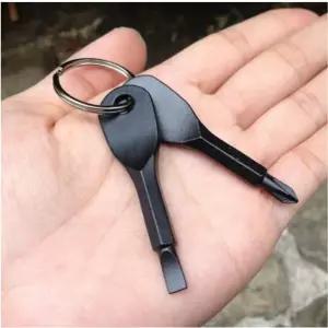 드라이버 키 키체인 포켓 수리 도구 십자 일자 공구