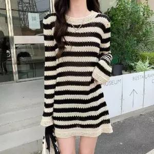 펀칭 미니원피스 데이트룩 원피스 펀칭니트 니트 단가라 니트원피스 미니