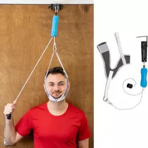 넥프로 II - 꼬집힌 신경 자세 교정기 감압을 위한 문 너머 목 견인 경추 장치 해먹