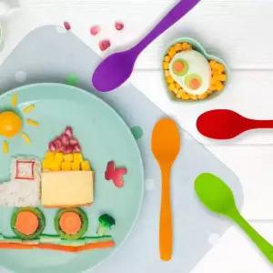 현이몰 주니어용 실리콘수저 안전한숟가락 실리콘 숟가락 수저 실리콘스푼 스푼 어린이 청소년 쥬니어