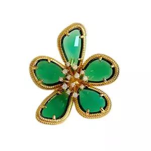 [하프클럽/]그린 일곱가지 크리스탈 브로치 봄꽃 미니 색상 심플