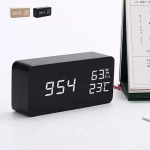 키밍 온습도 우드 LED 탁상시계 원목 디지털 알람시게 (KYR-WA38B9C)