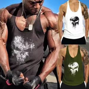 LD-1262 헬스나시(해골) 남성 남자 패션 민소매티 캐주얼 스포츠 트레이닝 체육 데일리 나시
