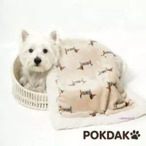 폭닥폭닥강아지 극세사방석 이불 겨울 반려동물 담요 화이트 고양이 브라운 싱글yza663