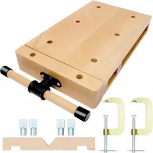 목공 벤치 바이스 4개의 개 2개의 클립 및 G형 고정 클립이 있는 휴대용 하드 우드 작업대 상단 차고 홈