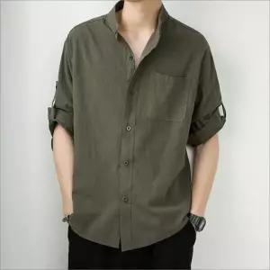 [라일리의류] Rly 남성 반팔셔츠 린넨 차이나카라 여름셔츠 시원한
